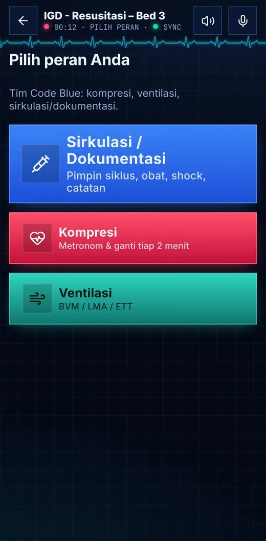 Pilih peran